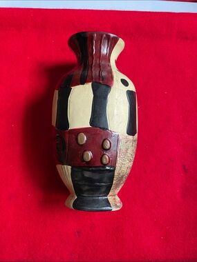 Handpainted Ceramic Patchwork Vase